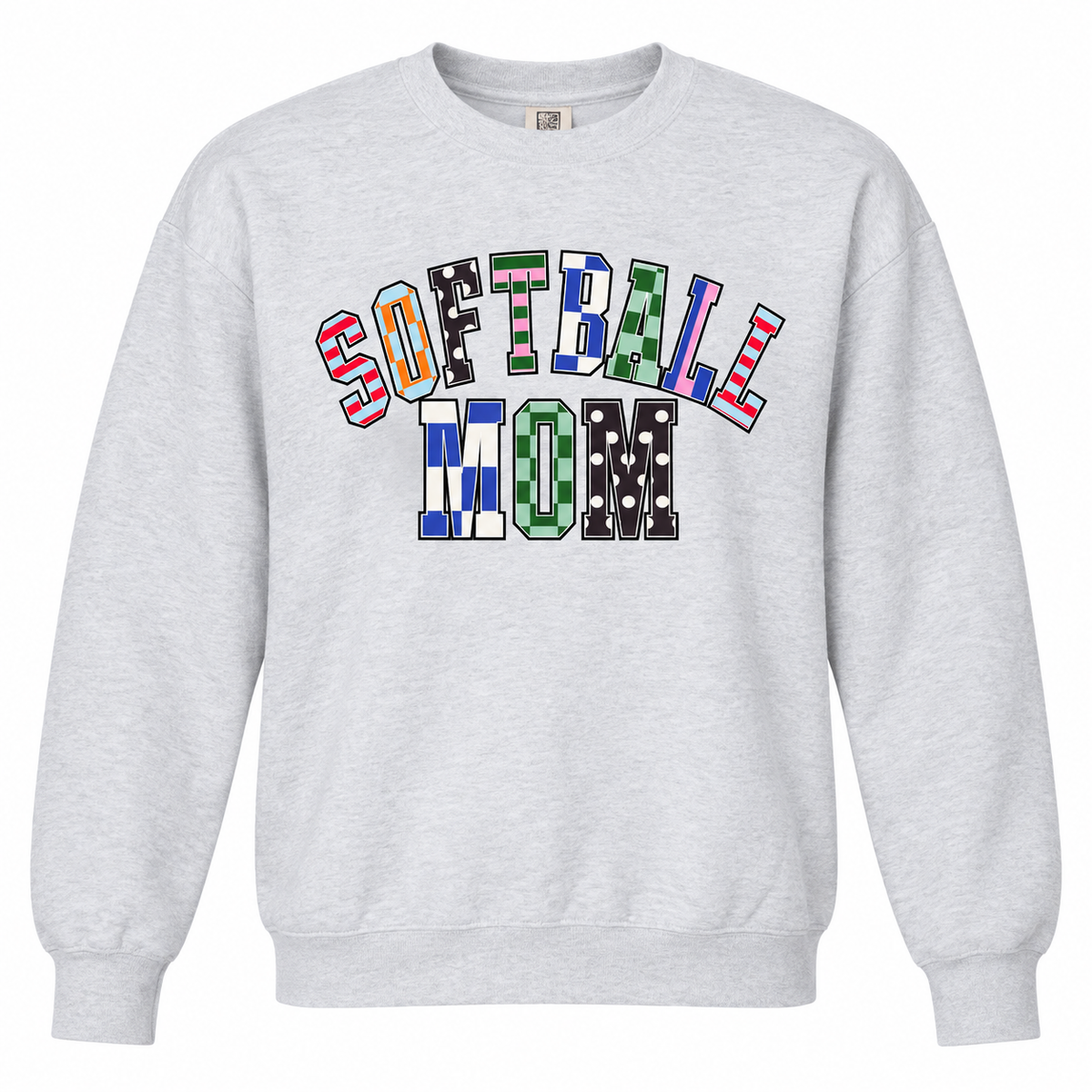 Patchwork Softball Mom Crewneck