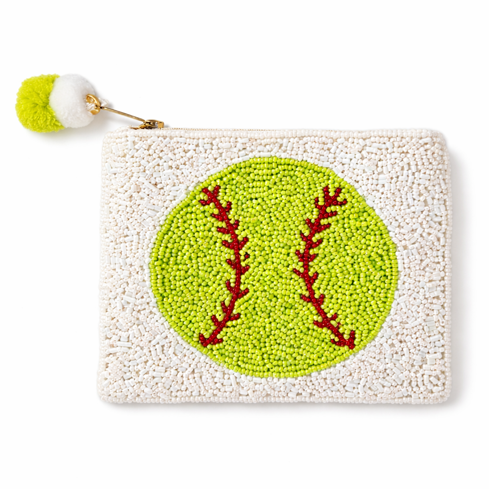 Pom Pom Softball Coin Purse