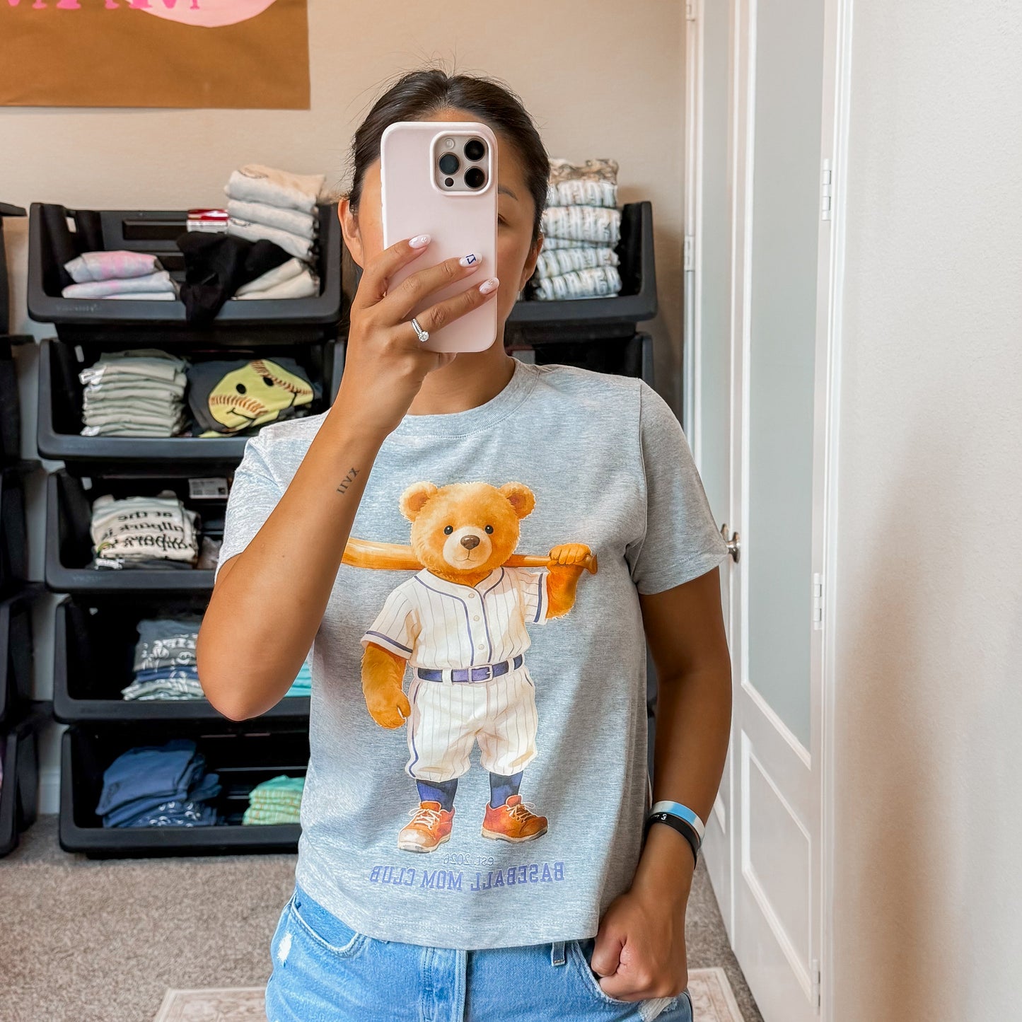 Baseball Mom Club Bear Tee