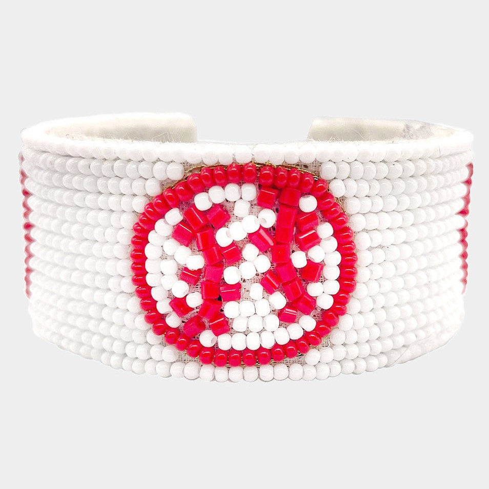 Beaded Baseball Cuff
