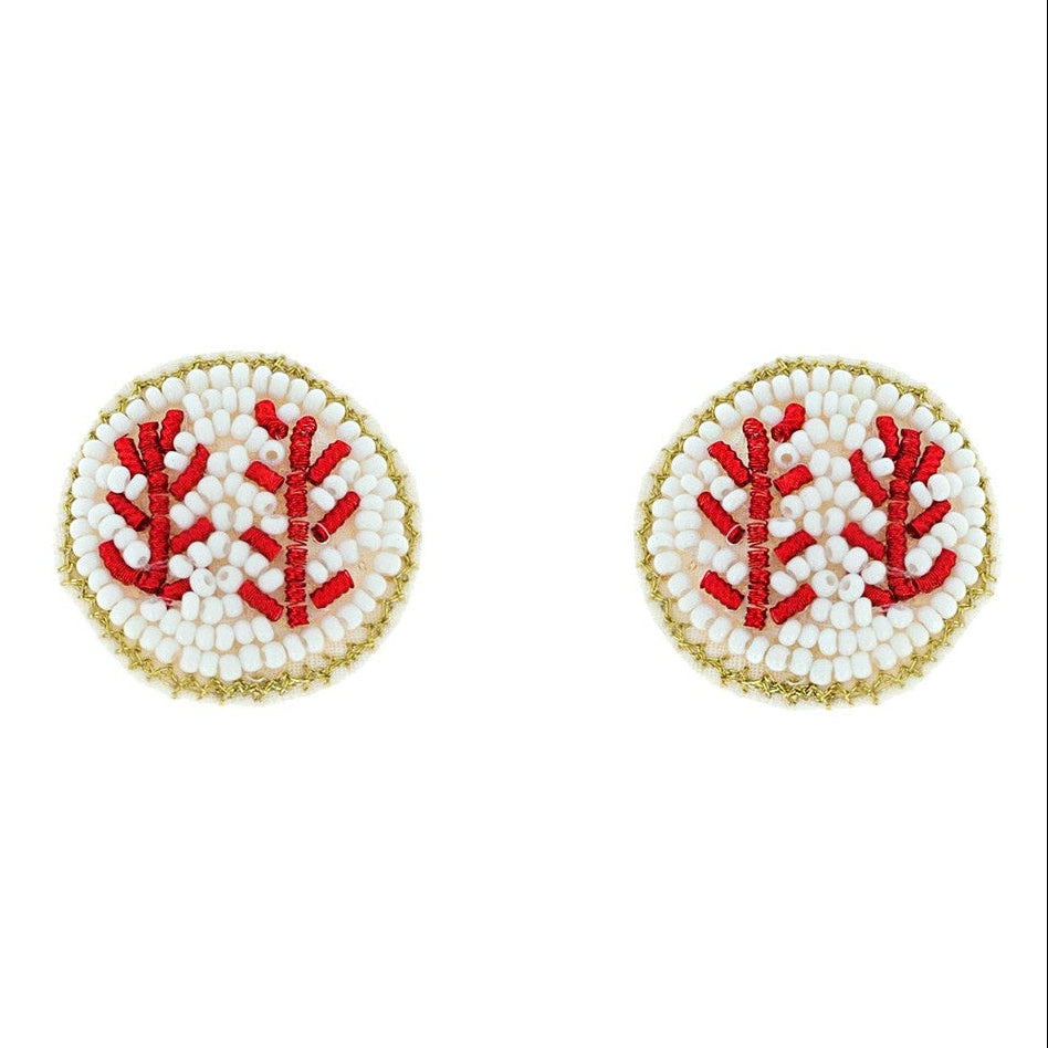 Beaded Baseball Studs