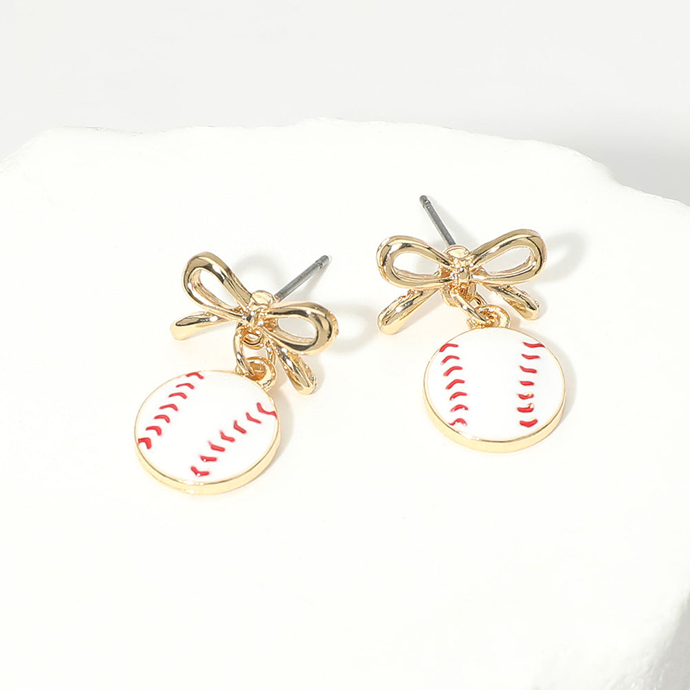 Ballpark Bow Earrings
