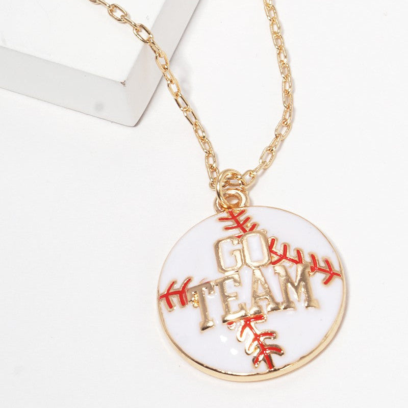 Go Team Baseball Necklace