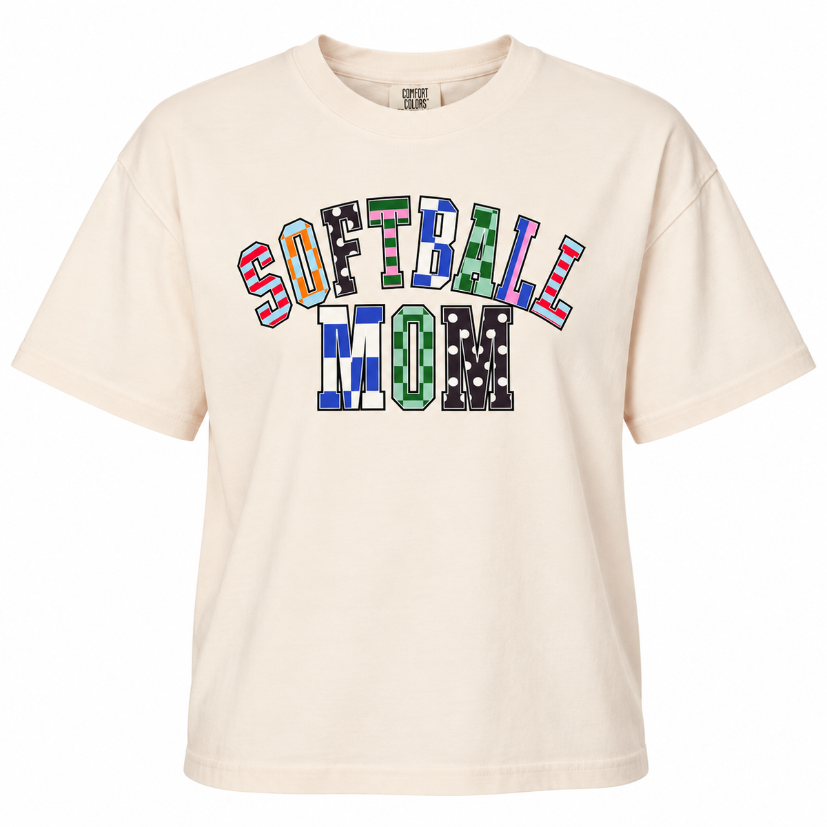Patchwork Softball Mom Tee