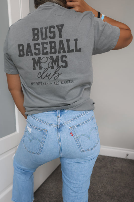 Busy Baseball Moms Club Tee
