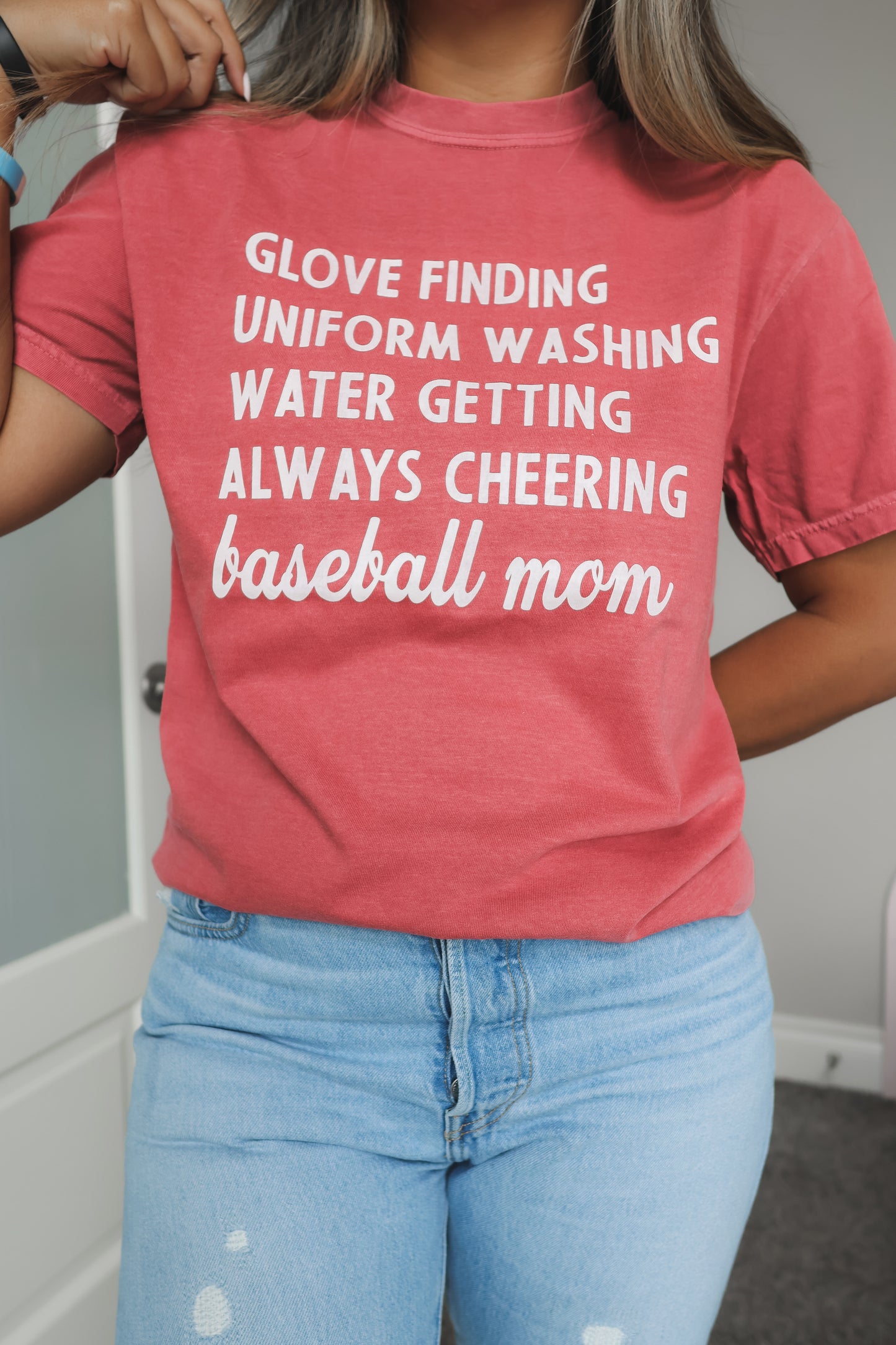 Always Cheering Baseball Mom Tee