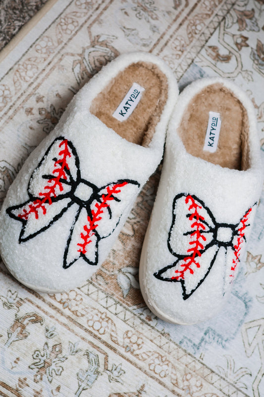 Baseball Bow Slippers