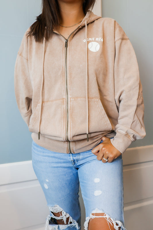 Home Run Baseball Mineral Zip Up