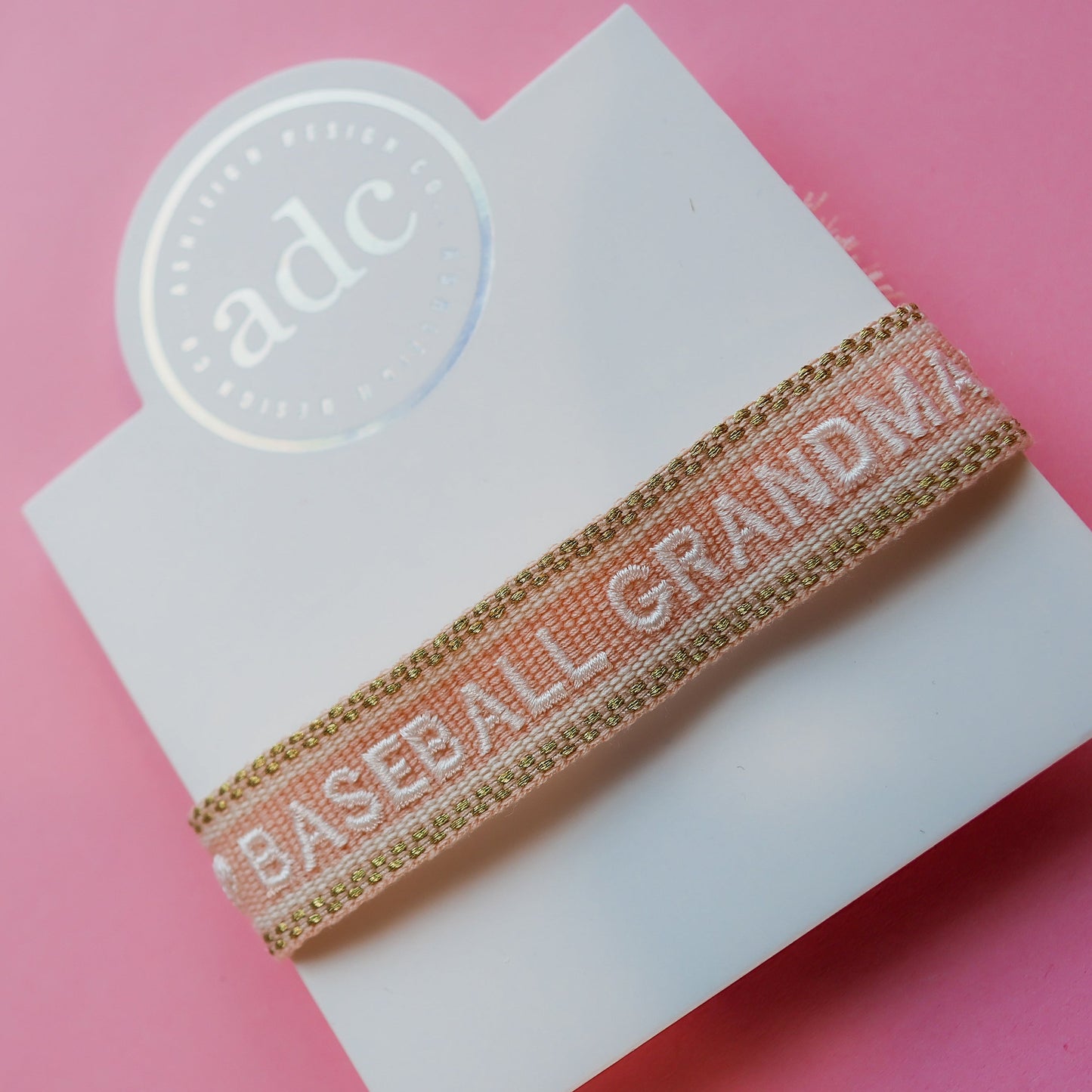 Baseball Grandma Embroidered Bracelet