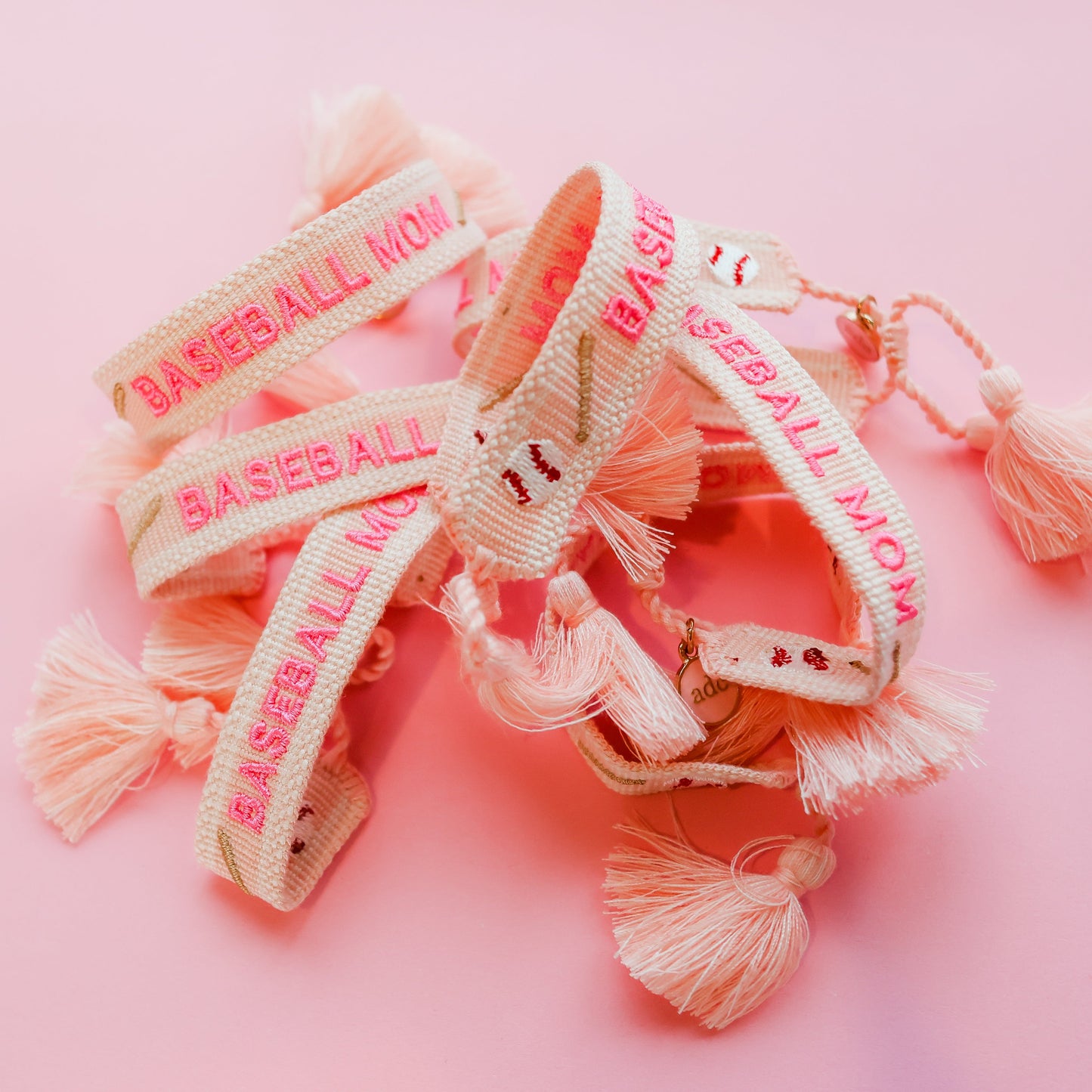Baseball Mom Embroidered Bracelet