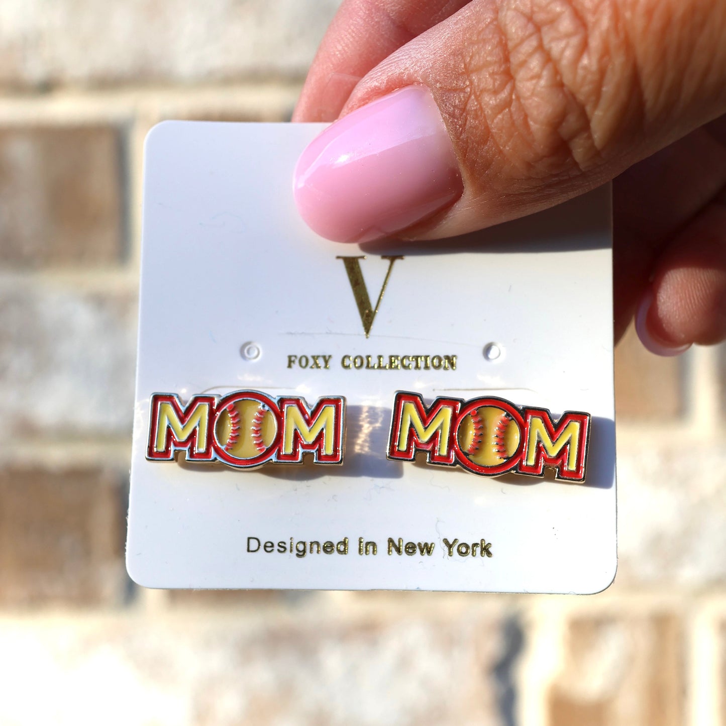 Mom of The Diamond Softball Earrings