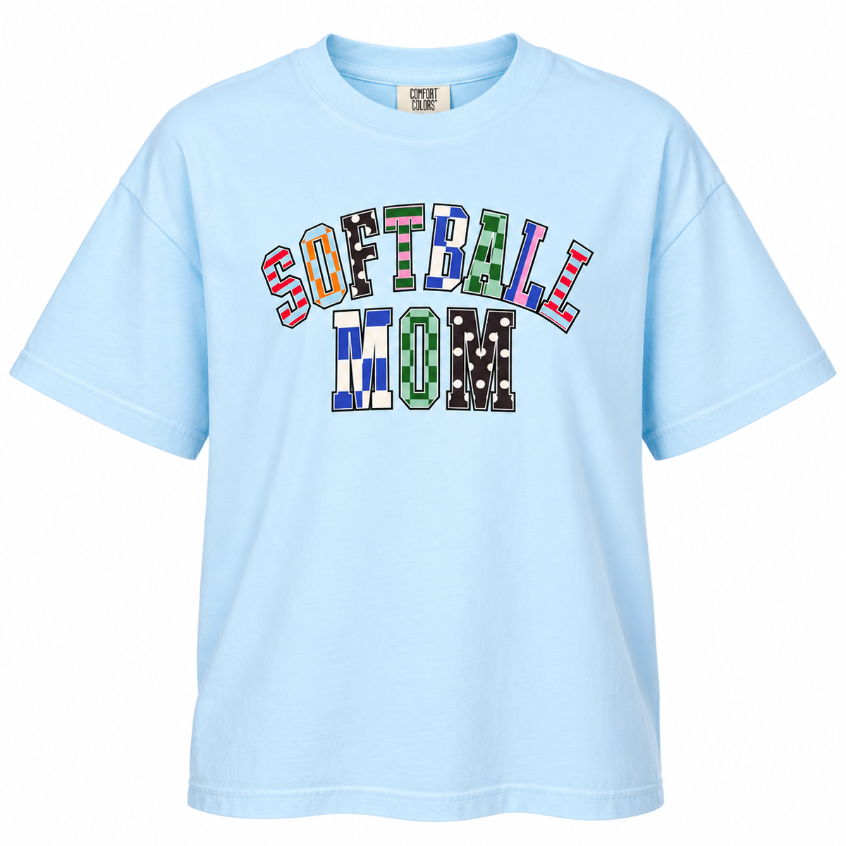 Patchwork Softball Mom Tee