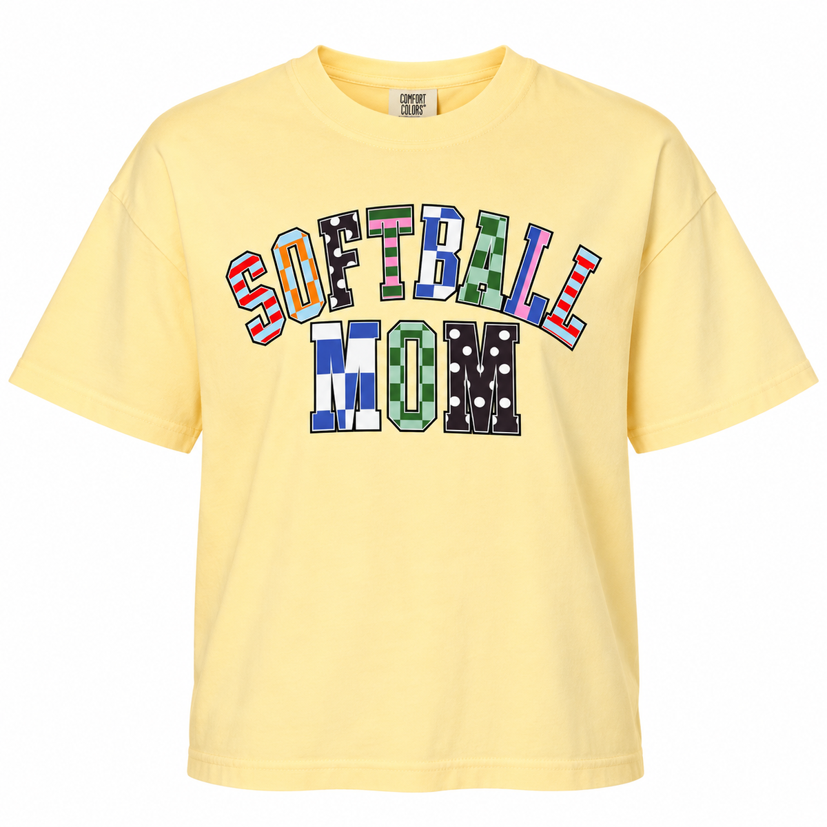 Patchwork Softball Mom Tee