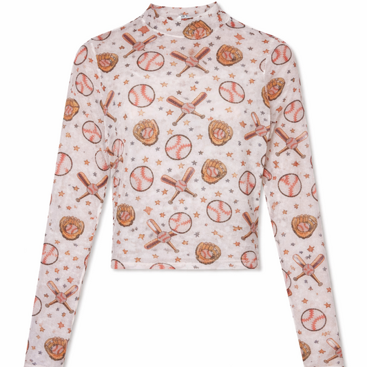 Bat & Ball Mesh Top