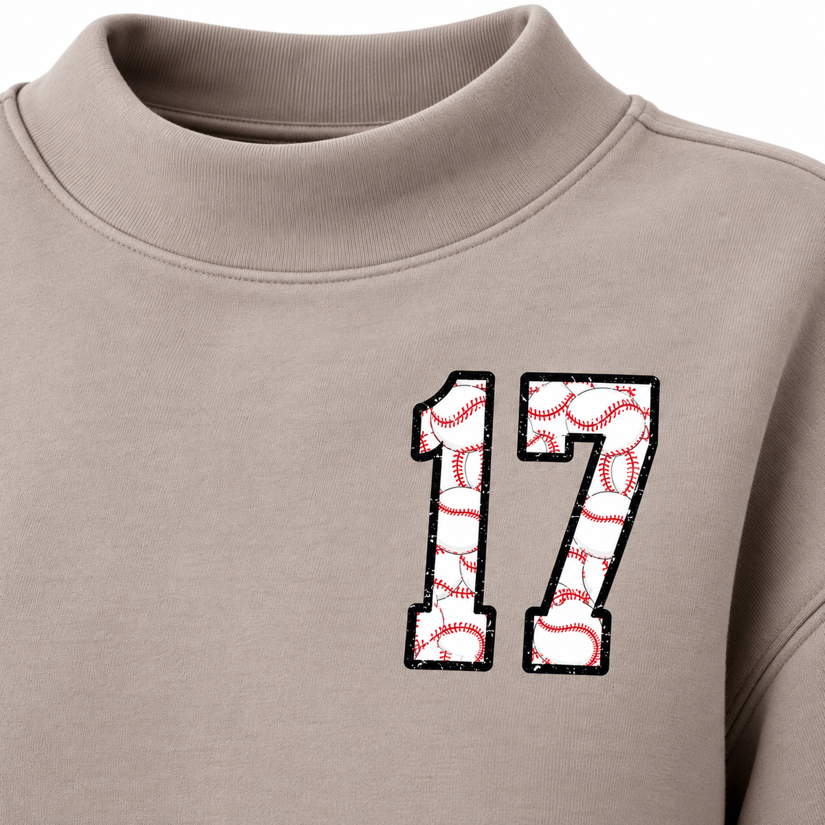 Favorite Number Baseball Mock Neck