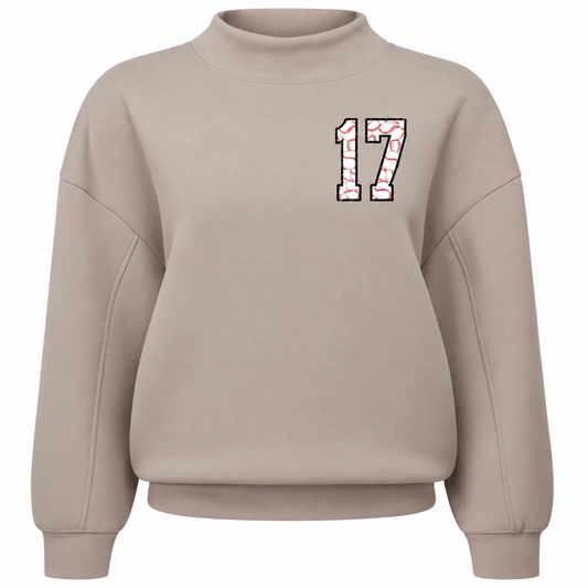 Favorite Number Baseball Mock Neck