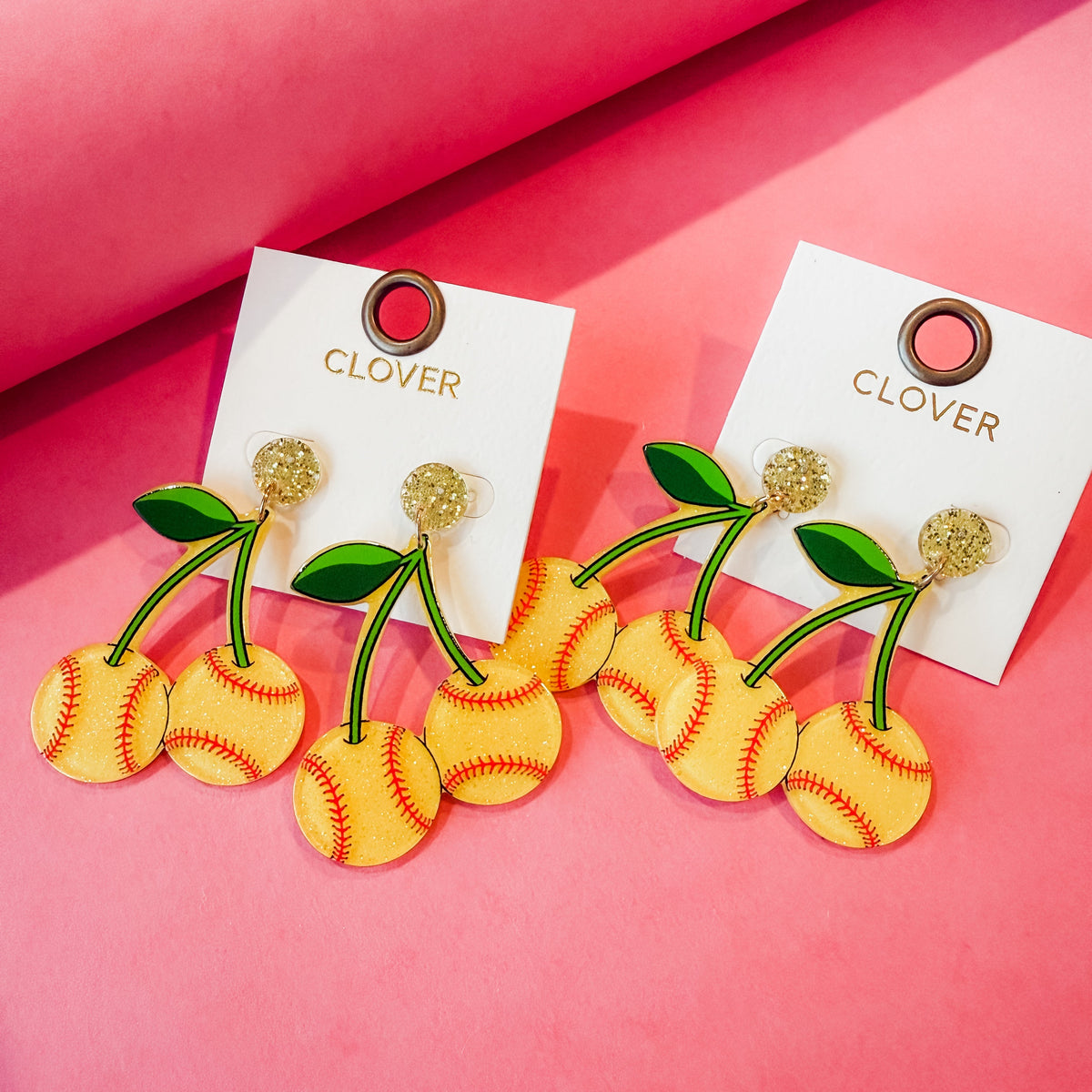 Softball Cherry Earrings