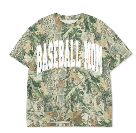 Camo Baseball Mom Tee