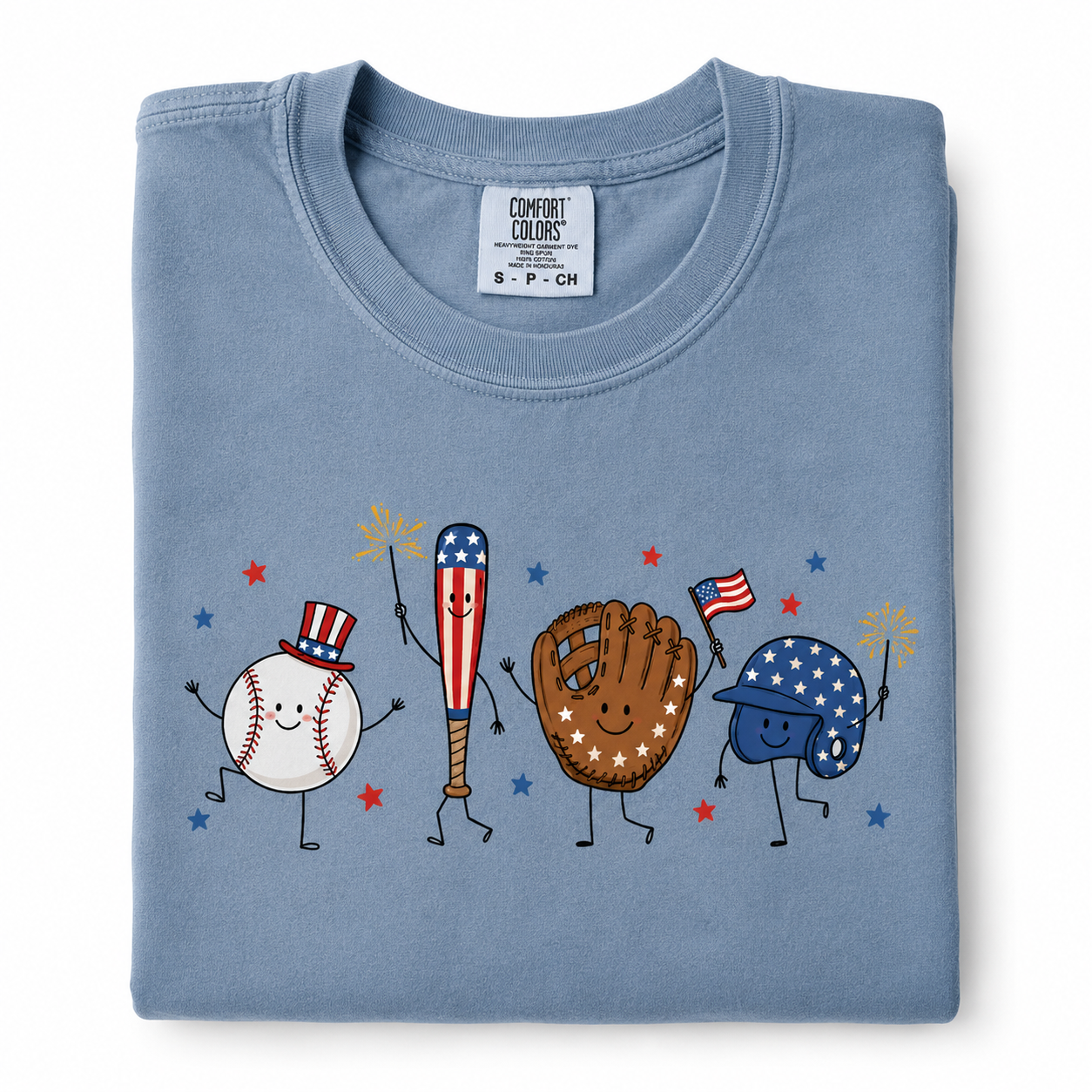 Red, White and Baseball Top