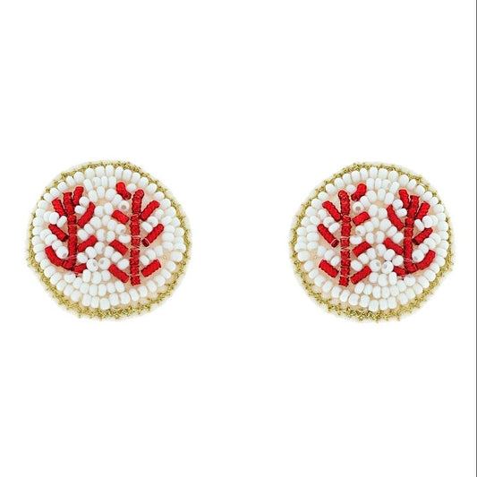 Beaded Baseball Studs