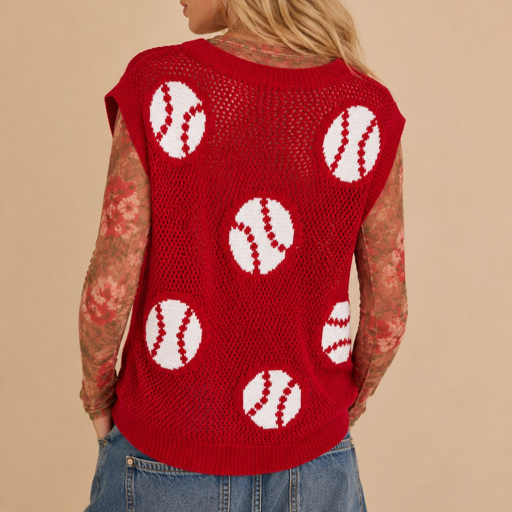 Baseball Crochet Vest