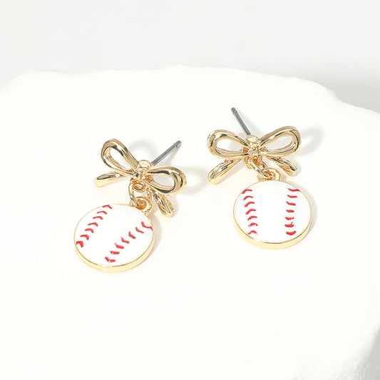 Ballpark Bow Earrings