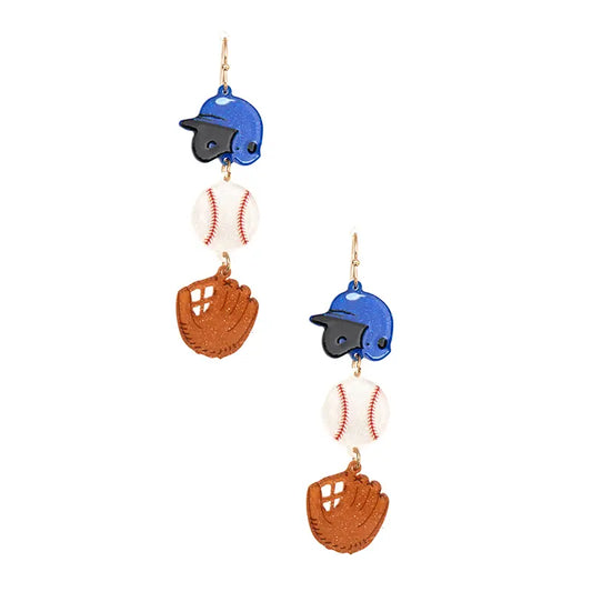 Blue Dugout Dangles Earrings