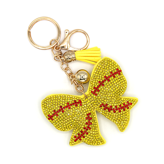 Softball Bow Keychain