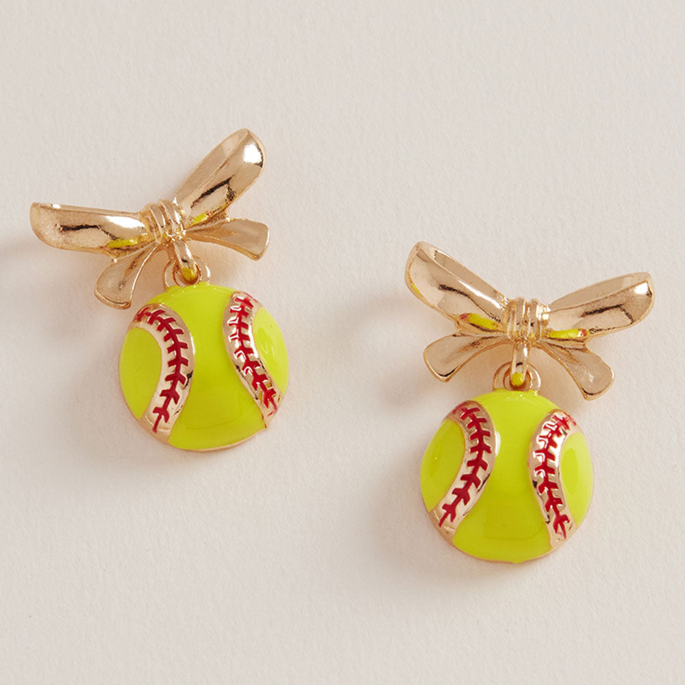 Softball Bow Earrings