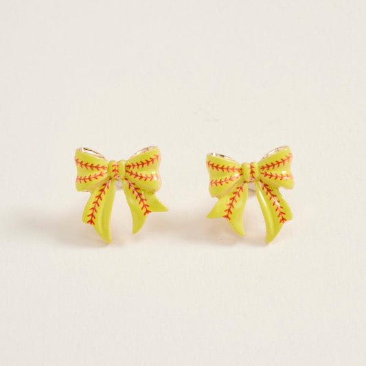 Softball Ribbon Earrings