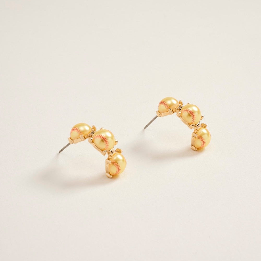Triple Play Softball Earrings