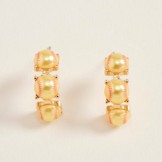 Triple Play Softball Earrings