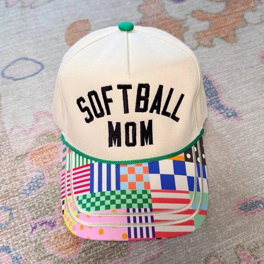 Softball Mom Patchwork Hat