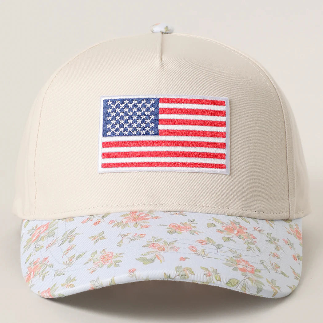 Floral Flag Baseball Cap